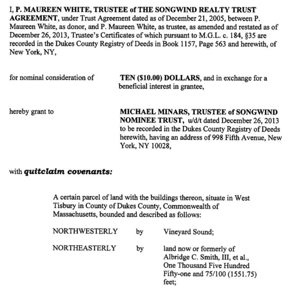 Steve-Rattner-Wife-Maureen-White-Granted-The-Deed-To-A-Property-In-West-Tisbury