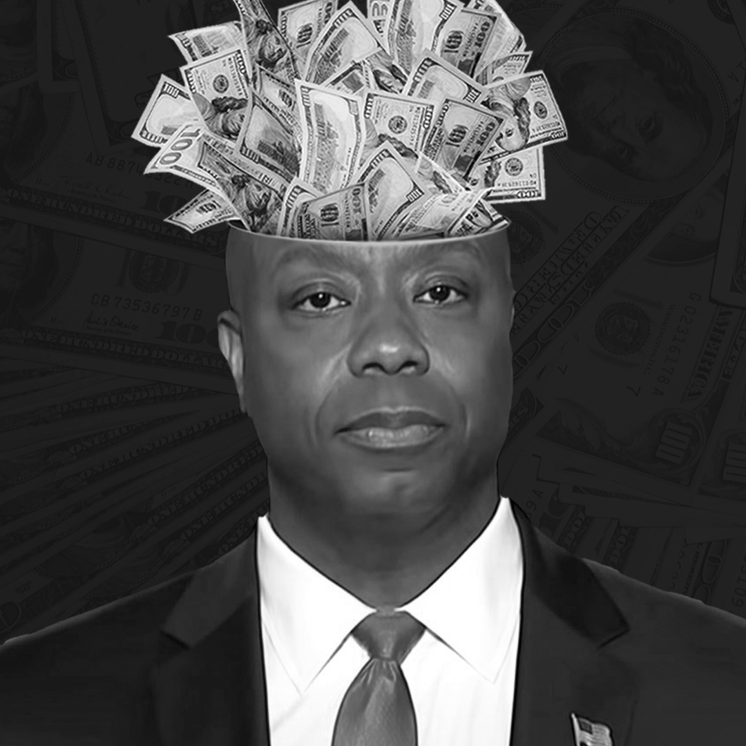 Sen. Tim Scott has taken over $9.6 million from the finance, insurance, and real estate industries, far more than he has taken from other sectors.